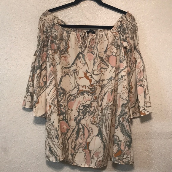 Olivaceous Marble Off the Shoulder Blouse or Dress - Picture 1 of 8